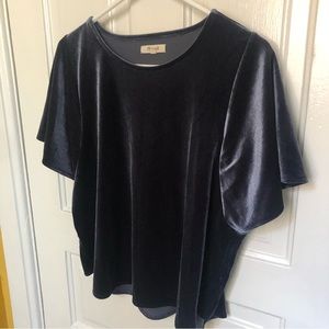 Madewell butterfly sleeve velour top